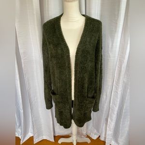 Xhileration Olive Green Terry style Cardigan
